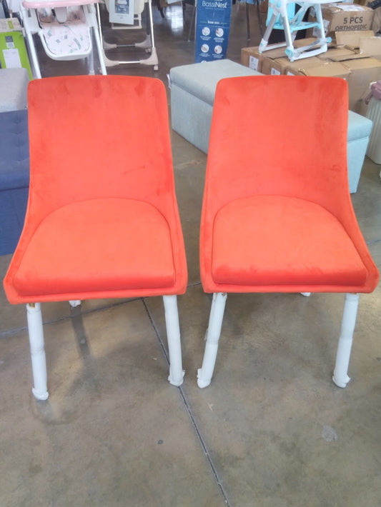 Modway Viscount Performance Velvet Dining Chairs-Set of 2, Orange