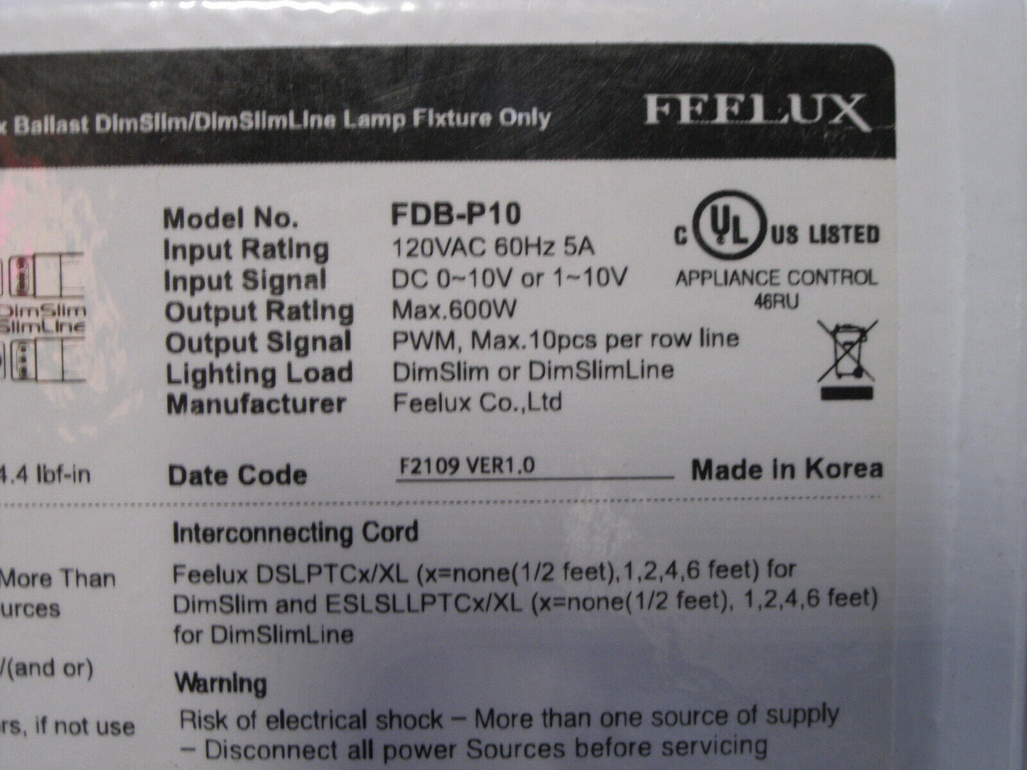 Feelux FDB-P10 Lighting Interface DC 0-10 or 1-10V to PWM Translator