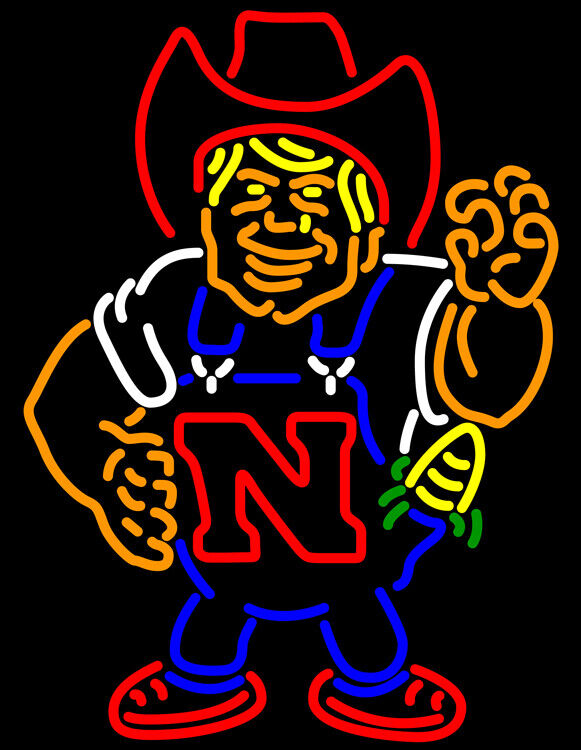 Nebraska Herbie 24"x20" Neon Sign Lamp Real Glass Gift Show Beer Bar Wall