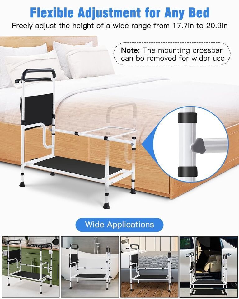 New Hybodies Bed Rails for Elderly Adults Safety, with Sensor Light & Alarm