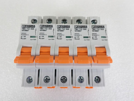 Lot Of 5: Phoenix Contact TMC 71C 30A Thermal Magnetic Circuit Breaker 1019987