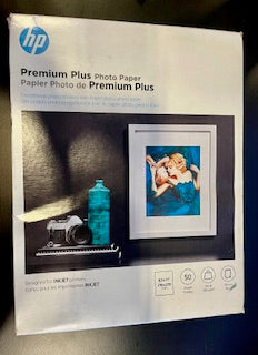 HP Premium Plus Photo Paper, Glossy, 8.5x11 in, 50 sheets
