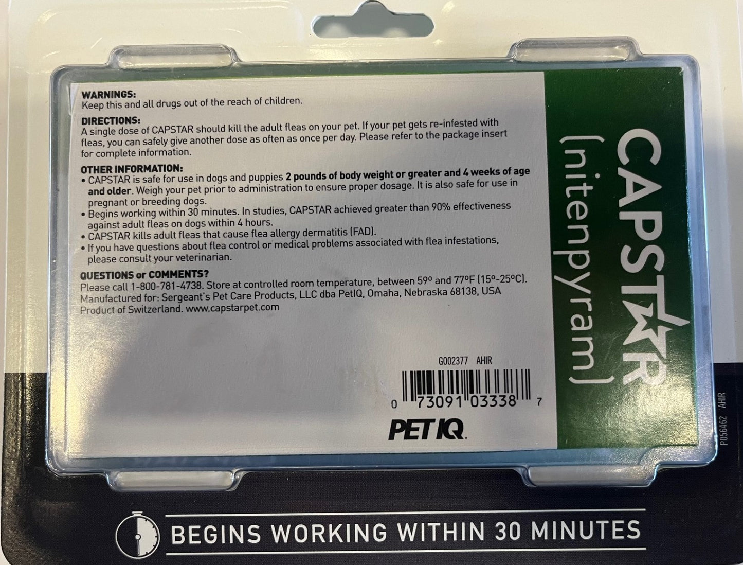 Capstar (nitenpyram) for Dogs, Fast-Acting Oral Flea Treatment for Dogs over 25+ lbs, Vet-Recommended Flea Medication Tablets Start Killing Fleas in 30 Minutes, 6 Doses