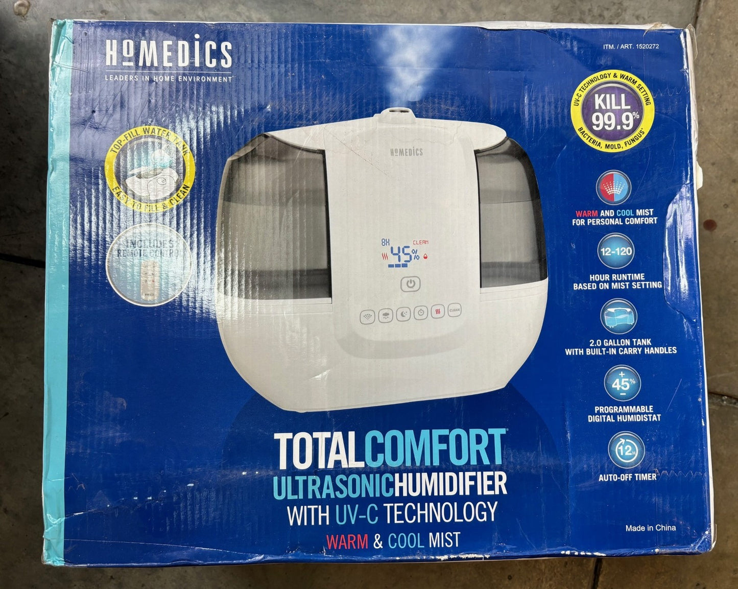 HoMedics TotalComfort Ultrasonic Humidifier with UV-C Technology